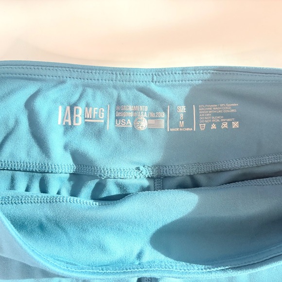 IAB MFG I Am Becoming Women Teal Athletic Compression Shorts Size 8 Medium Gym - Picture 3 of 7